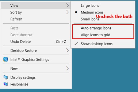 Uncheck the align and grid options