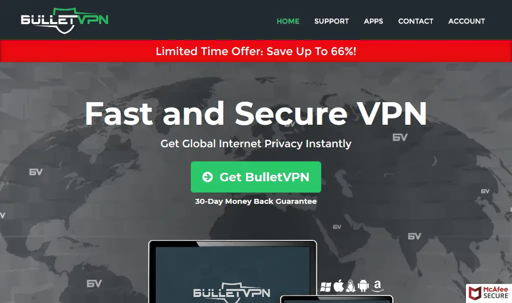 BulletVPN Home Page