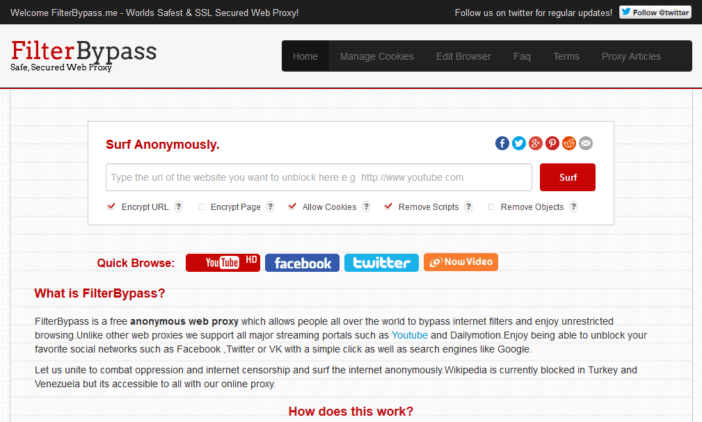 FilterBypass - Your Anonymous Proxy