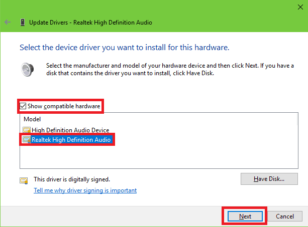 Realtek driver update