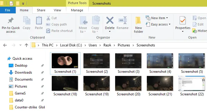 Screenshot folder