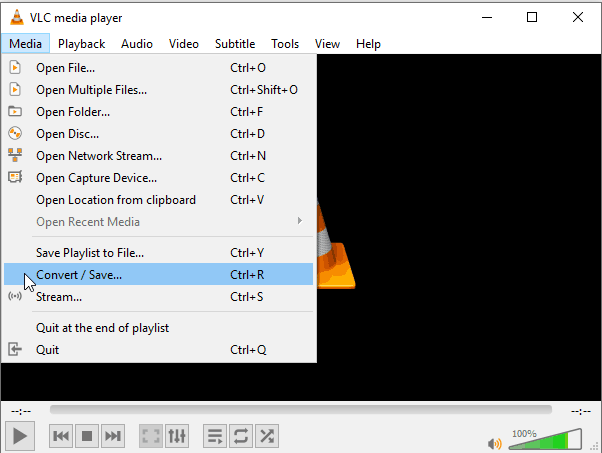 VLC Media Player Convert Save Option