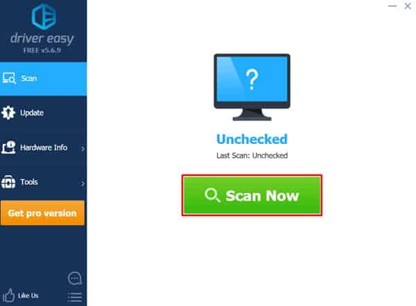 click on scan now Drive Easy