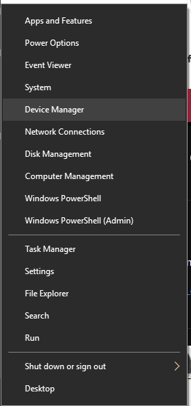 Device Manager Quick Launch Menu