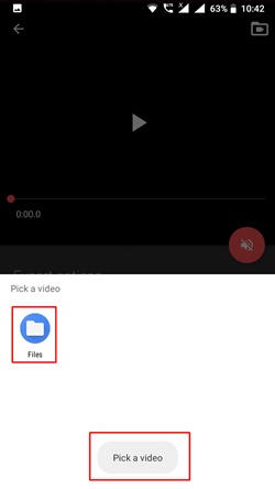 pick the video from the device