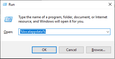 Run Command - %localappdata% folder