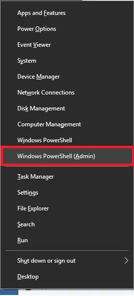Windows Powershell option