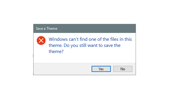 Windows cannot find one of the files in this theme
