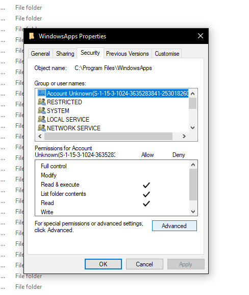 advanced security settings