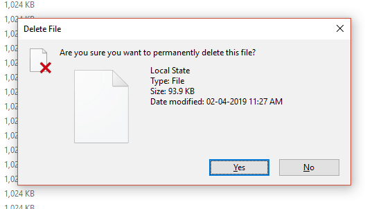 delete local state