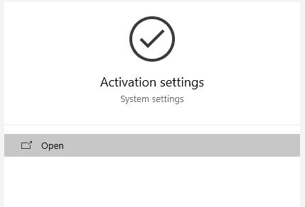 open activation settings