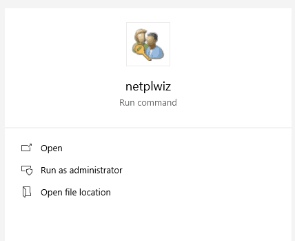 open netplwiz