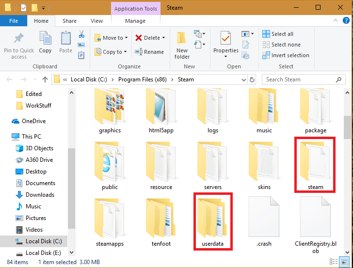 userdata and steam folder in steam install directory