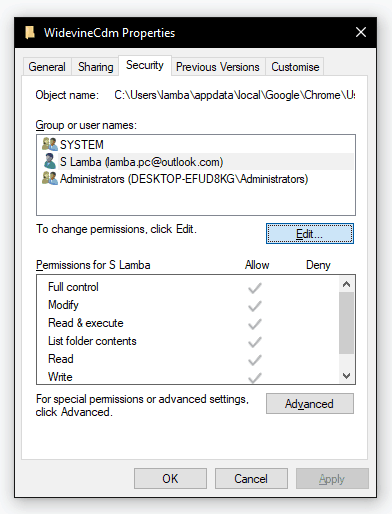 windows permissions