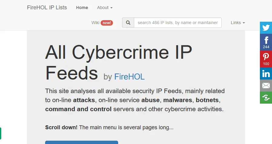 FireHOL IP Lists IP Blacklists IP Reputation Feeds