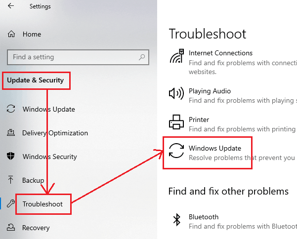 Windows update troubleshooter