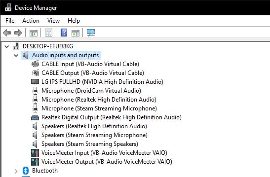 audio input and output devices