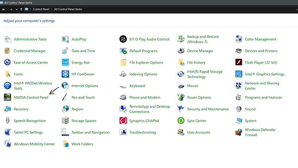 Nvidia Control Panel
