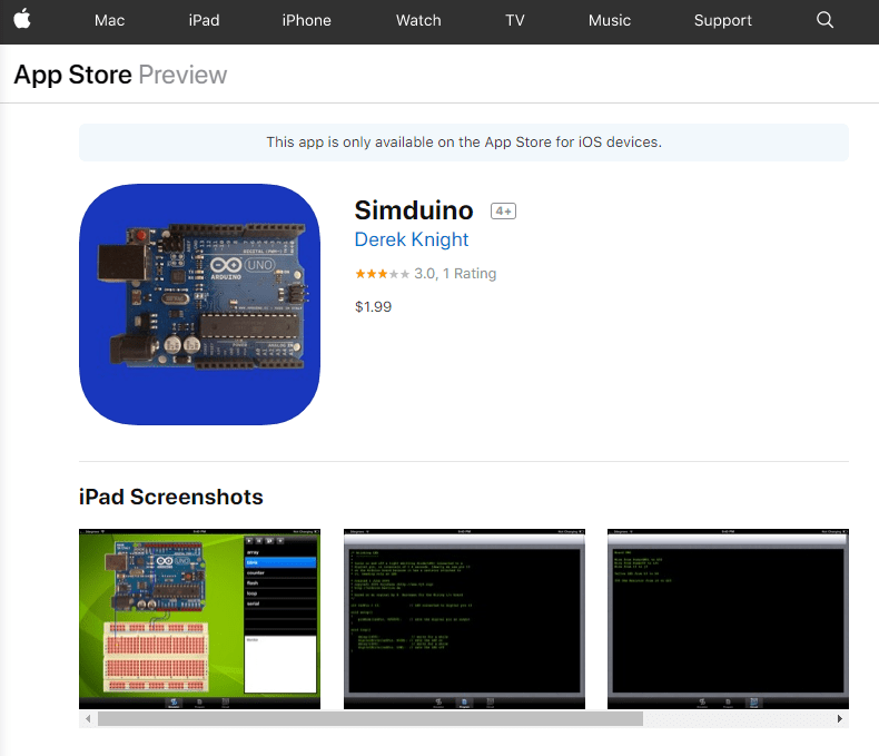 Simduino for iPad