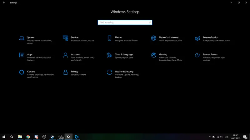Windows 10 - windows settings