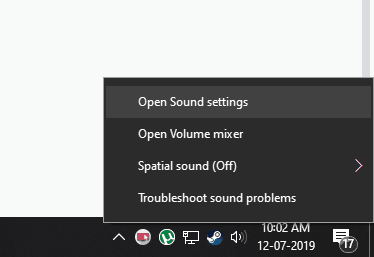 open sound settings