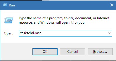 Run Window taskschd command