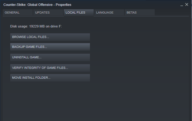 Verify game files integrity option