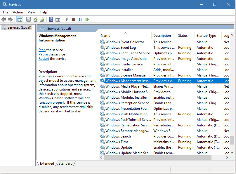 Windows Management Instrumentation Service