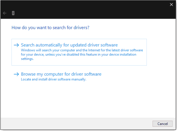 search for driver updates