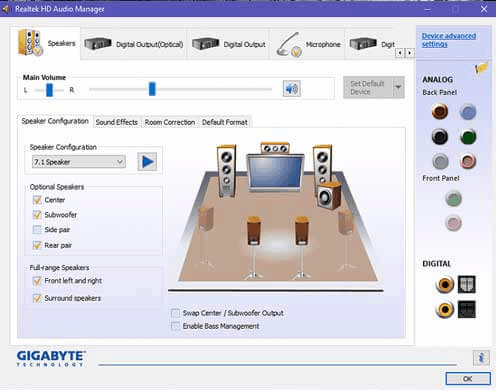 Realtek HD Audio Manager