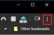 Three dot menu of Google Chrome Browser