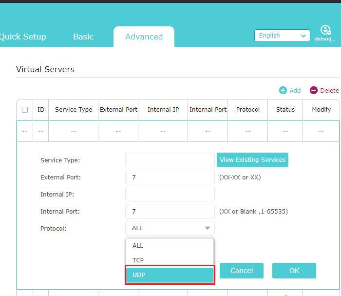 UDP protocol