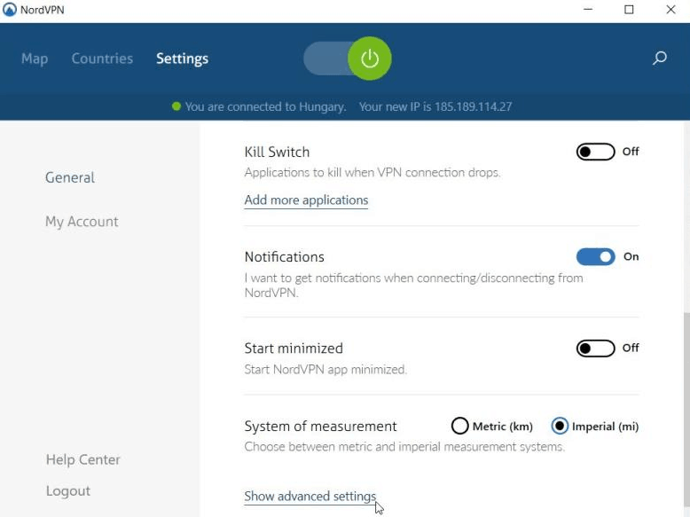 Advanced VPN settings