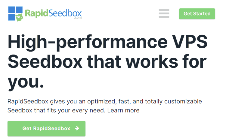 Rapidseedbox webpage