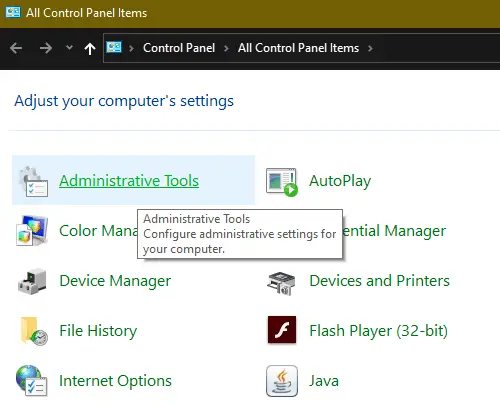 Admin tools in control panel