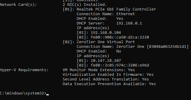 Hyper-V parameters in CMD