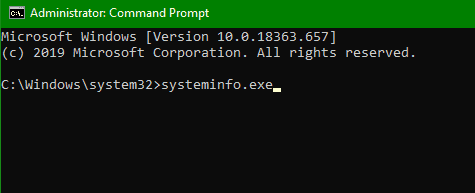 Systeminfo command in cmd