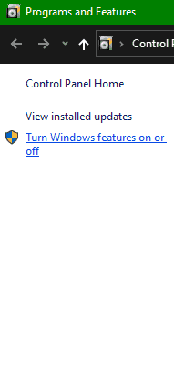 Turn windows future on or off option