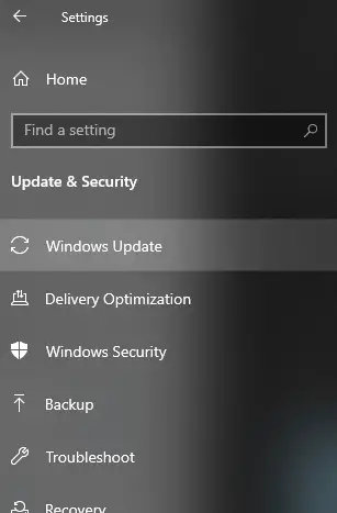 Windows Update option