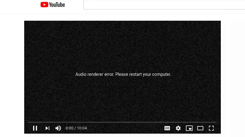 Youtube Audio Renderer Error