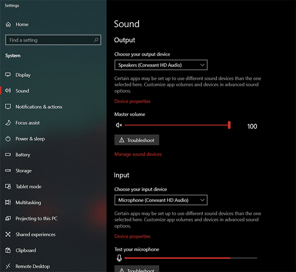 open sound control panel