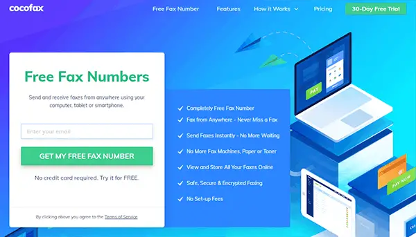 Cocofax - Free Fax Numbers