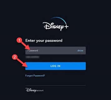 Disney+ Login Screen