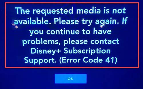 Disney+ requested media is not available