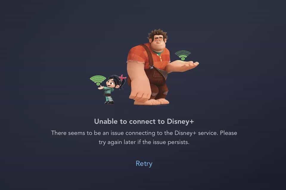 Unable to connect to Disney+ Errors