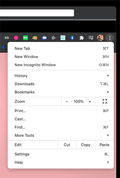 Chrome Menu