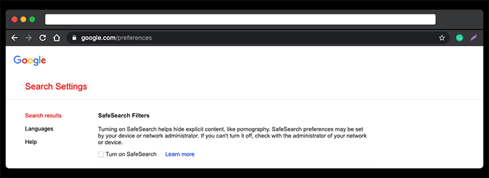 Google Safe Search to Protect from Adult Websites