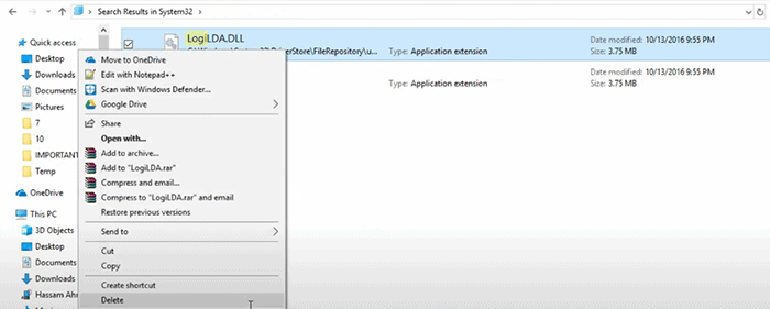 Right Click Delete LogiLDA.DLL