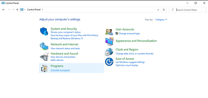 Windows 10 - Uninstall Programs