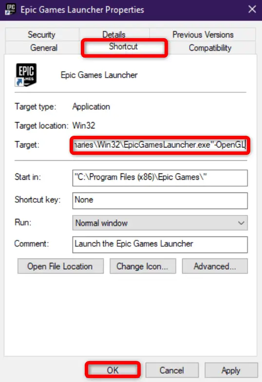 Epic games launch not working